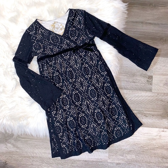 The Children's Place Black Lace Bell Sleeve Dress